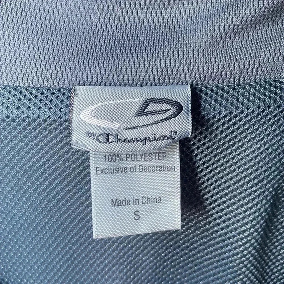 Champion Windbreaker Jacket Small Green Nylon Grey Outdoor Full Zip - Picture 3 of 7